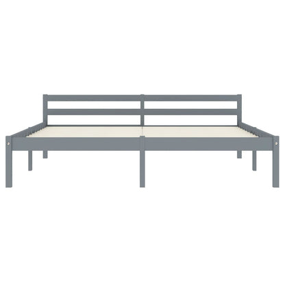 Giroletto senza Materasso Grigio 180x200 cm Legno Massello Pino | homemem39