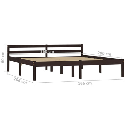 Giroletto senza Materasso Marrone Scuro 160x200 cm Legno Pino | homemem39