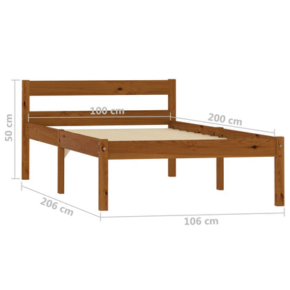 Giroletto senza Materaso Ambrato in Legno di Pino 100x200cm | homemem39