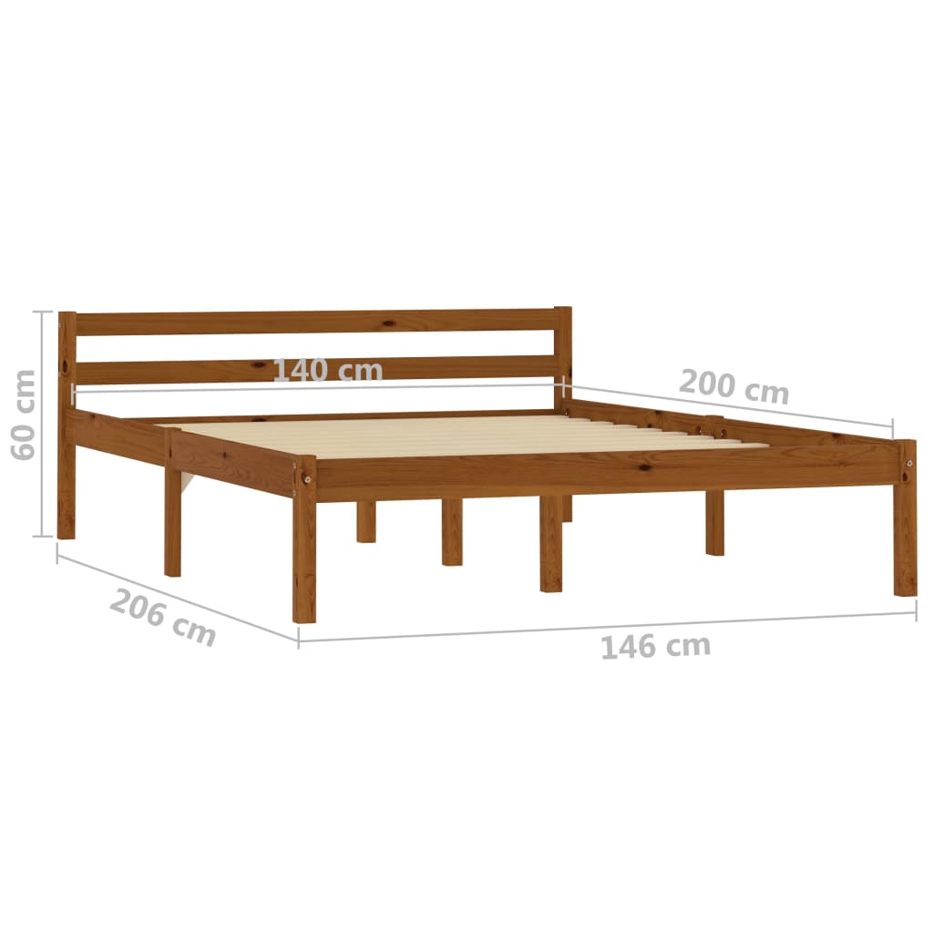Giroletto senza Materaso Ambrato in Legno di Pino 140x200 cm | homemem39