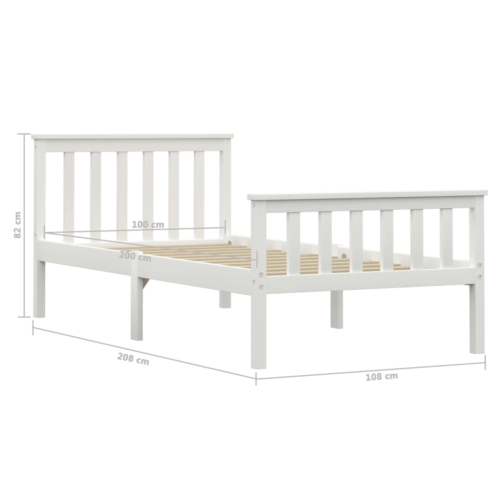 Dormeuse Estraibile senza Materasso Bianca Legno Pino 100x200cm | homemem39