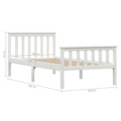 Dormeuse Estraibile senza Materasso Bianca Legno Pino 100x200cm | homemem39