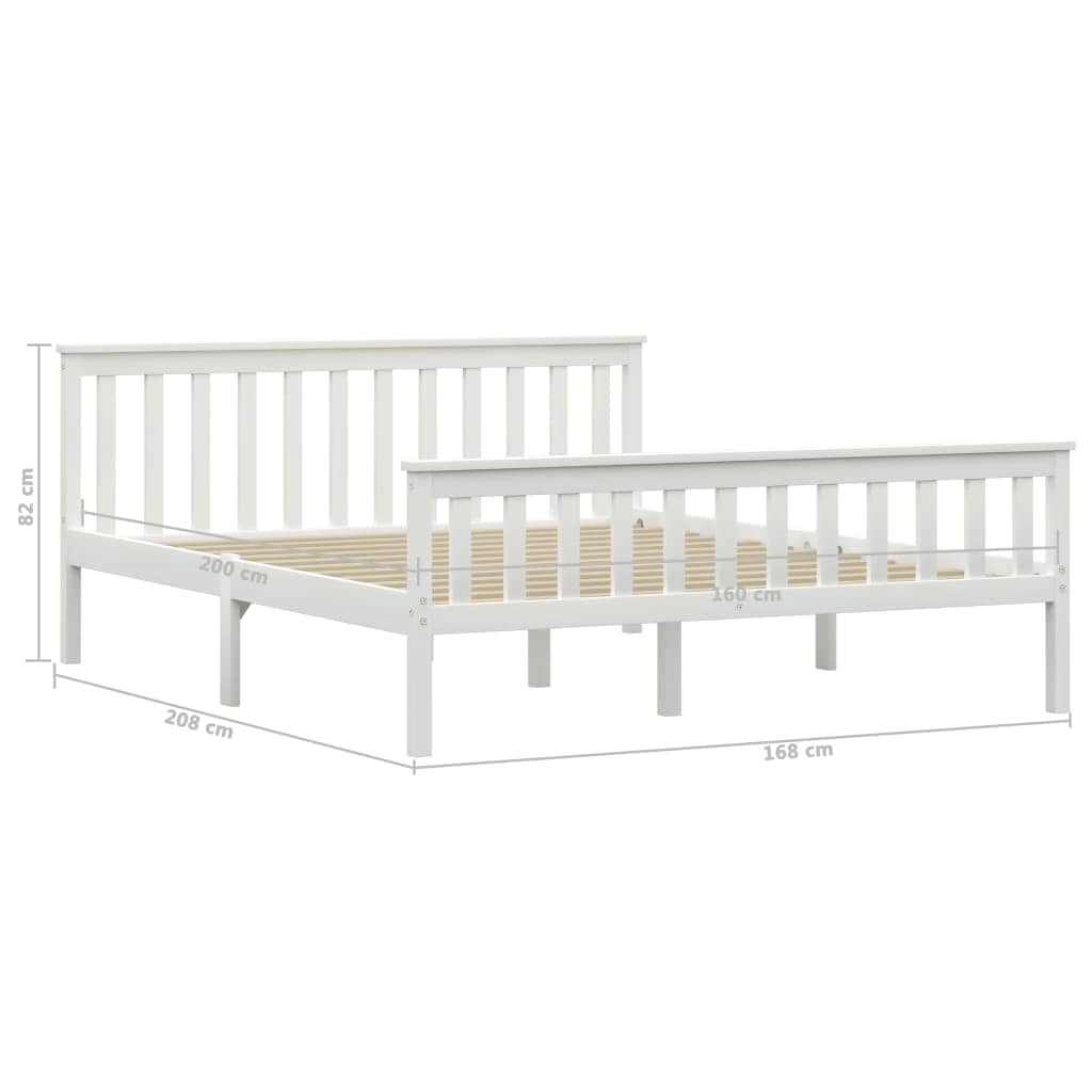 Giroletto senza Materasso Bianco 160x200 cm in Legno di Pino | homemem39