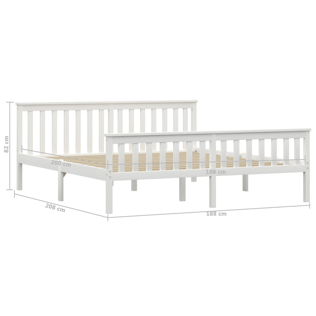 Giroletto senza Materasso Bianco 180x200 cm in Legno di Pino | homemem39