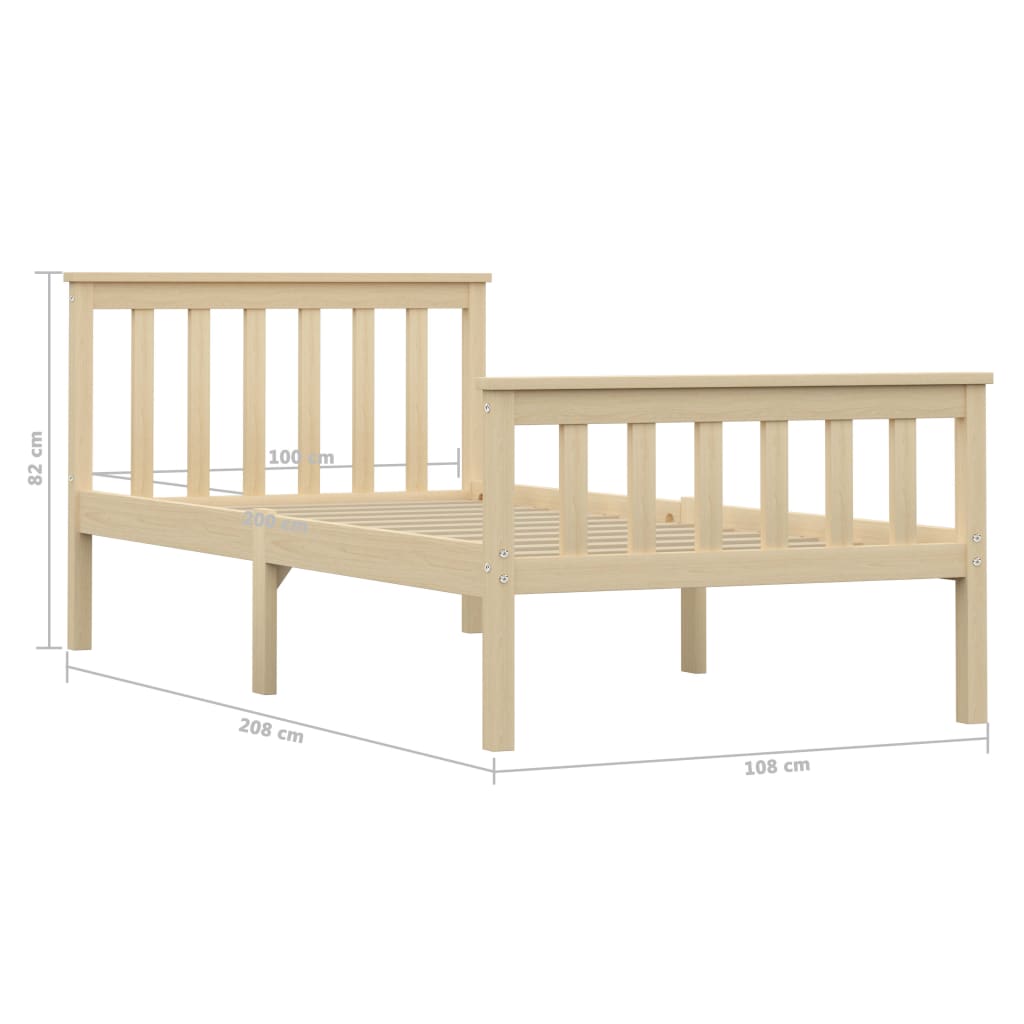 Giroletto senza Materasso Naturale 100x200 cm in Legno di Pino | homemem39
