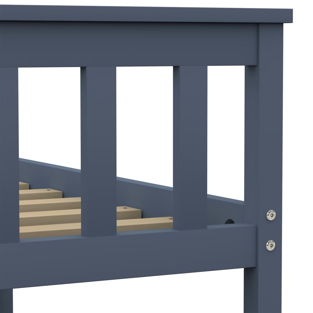 Giroletto senza Materasso Grigio 160x200 cm Legno Massello Pino | homemem39