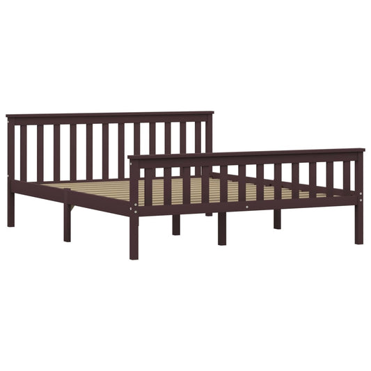 Giroletto senza Materasso Marrone Scuro 160x200 cm Legno Pino | homemem39