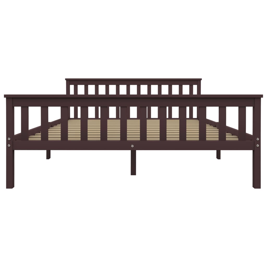 Giroletto senza Materasso Marrone Scuro 160x200 cm Legno Pino | homemem39