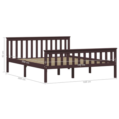 Giroletto senza Materasso Marrone Scuro 160x200 cm Legno Pino | homemem39
