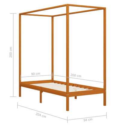 Giroletto senza Materasso Ambrato Legno Massello Pino 90x200 cm | homemem39