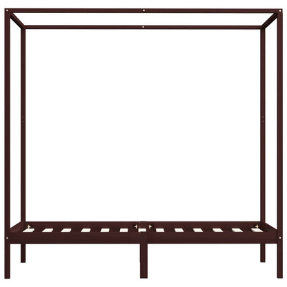 Giroletto con Baldacchino senza Materasso Marrone Pino 90x200cm | homemem39