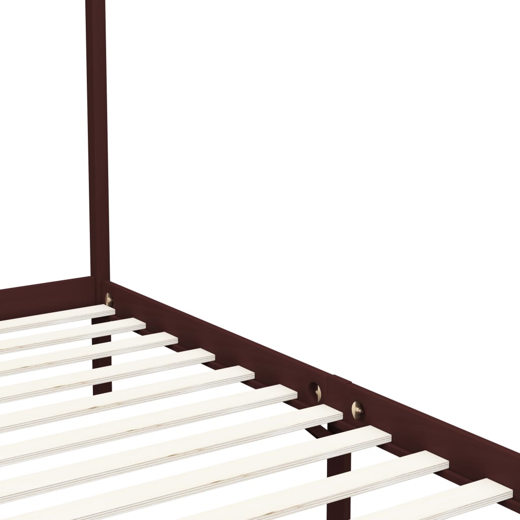 Giroletto con Baldacchino senza Materasso Marrone Pino 90x200cm | homemem39