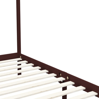 Giroletto con Baldacchino senza Materasso Marrone Pino 90x200cm | homemem39