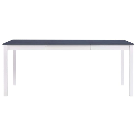 Tavolo da Pranzo Bianco e Grigio 180x90x73 cm in Legno di Pino | homemem39