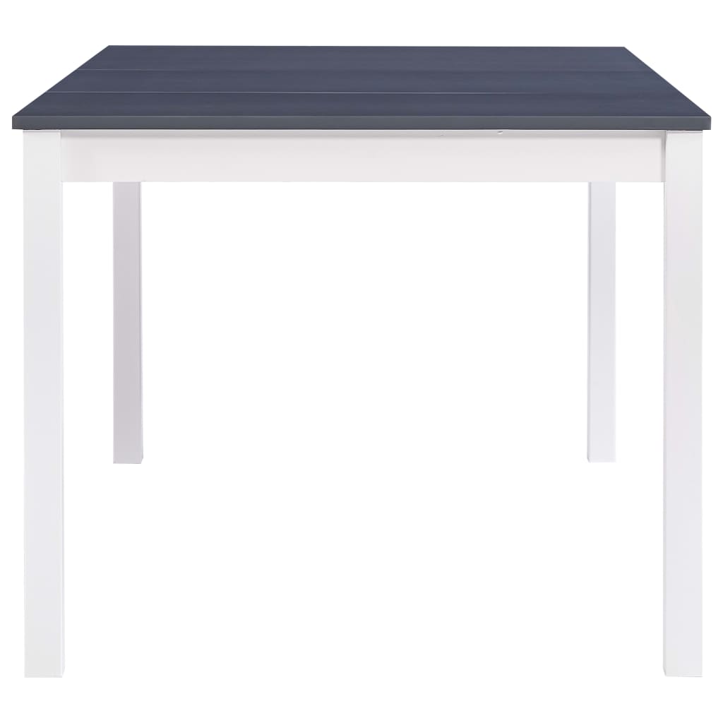 Tavolo da Pranzo Bianco e Grigio 180x90x73 cm in Legno di Pino | homemem39
