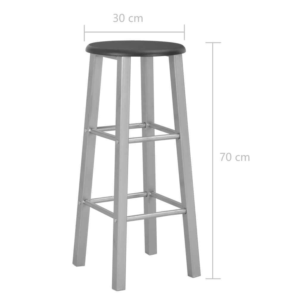 Set da Bar 3 pz in Legno e Acciaio Nero - homemem39