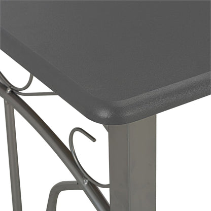 Set da Bar 3 pz in Legno e Acciaio Antracite - homemem39