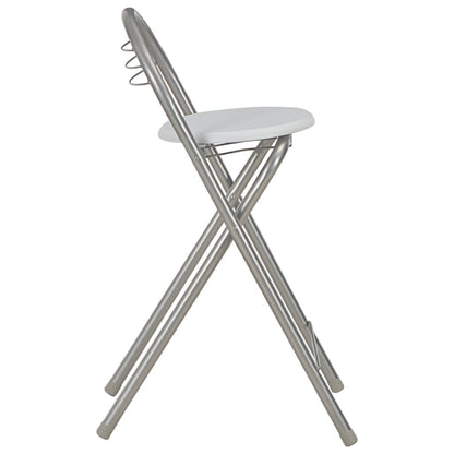 Set da Bar 3 pz con Mensole in Legno e Acciaio Bianco - homemem39