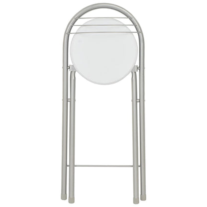 Set da Bar 3 pz con Mensole in Legno e Acciaio Bianco - homemem39