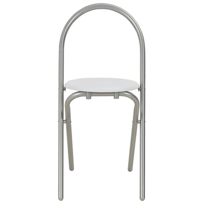 Set Tavolo Sedie Pieghevoli con Scaffale 3pz MDF Acciaio Bianco - homemem39