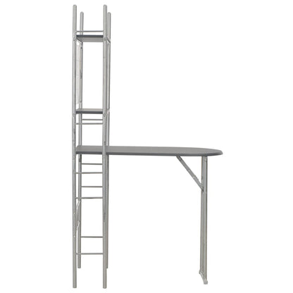 Set Tavolo e Sedie Pieghevoli con Scaffale 3pz MDF Acciaio Nero - homemem39