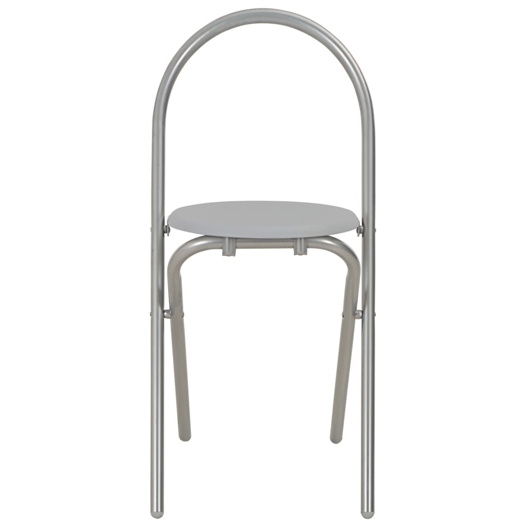 Set Tavolo e Sedie Pieghevoli Scaffale 3 pz MDF Acciaio Grigio - homemem39