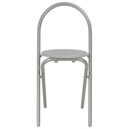 Set Tavolo e Sedie Pieghevoli Scaffale 3 pz MDF Acciaio Grigio - homemem39