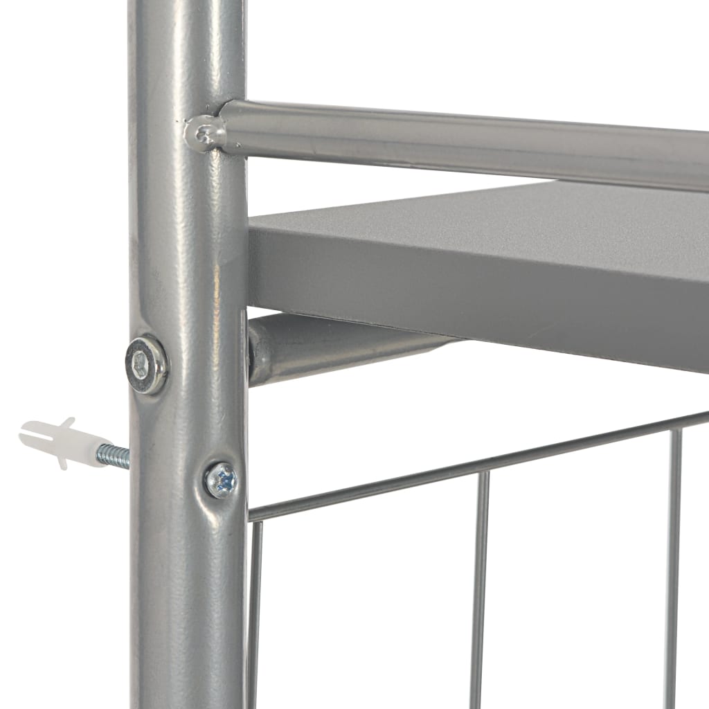 Set Tavolo e Sedie Pieghevoli Scaffale 3 pz MDF Acciaio Grigio - homemem39
