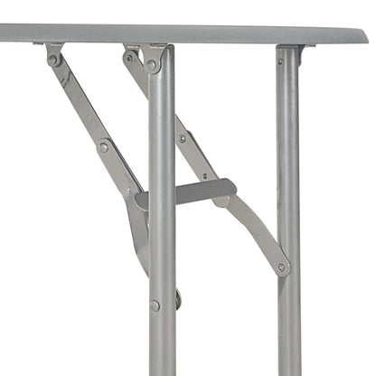 Set Tavolo e Sedie Pieghevoli Scaffale 3 pz MDF Acciaio Grigio - homemem39