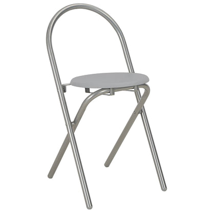 Set Tavolo e Sedie Pieghevoli Scaffale 3 pz MDF Acciaio Grigio - homemem39