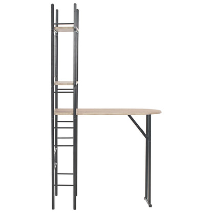 Set Tavolo e Sedie Pieghevoli con Scaffale 3 pz MDF e Acciaio - homemem39