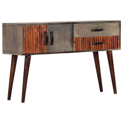 Tavolo Consolle Grigio 120x35x75 cm in Massello di Mango Grezzo