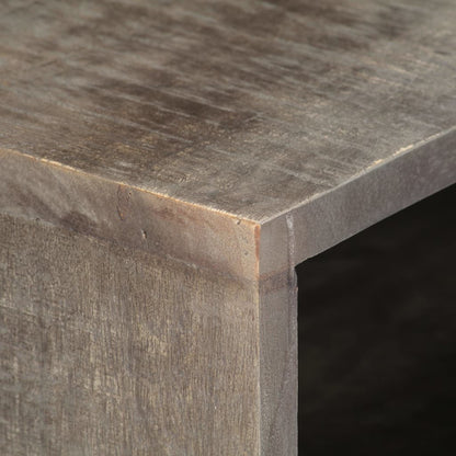 Mobile TV Grigio 130x30x46 cm in Legno Massello di Mango Grezzo