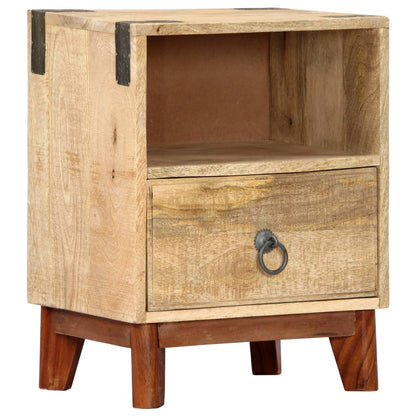 Bedside table 40x30x52 cm in solid raw mango wood
