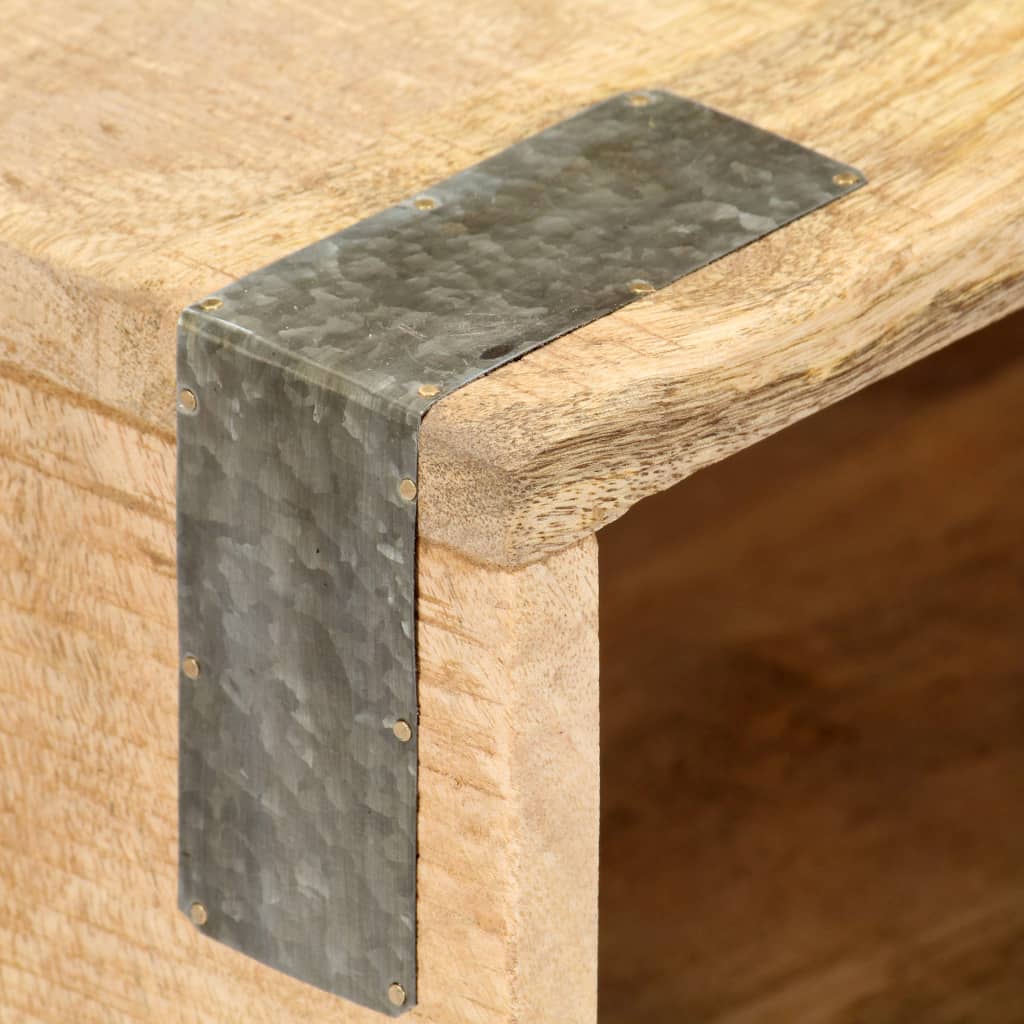 Bedside table 40x30x52 cm in solid raw mango wood