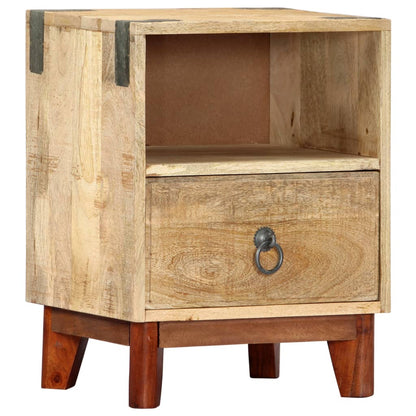 Bedside table 40x30x52 cm in solid raw mango wood