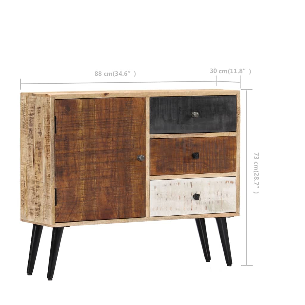 Credenza 88x30x73 cm in Legno Massello di Mango