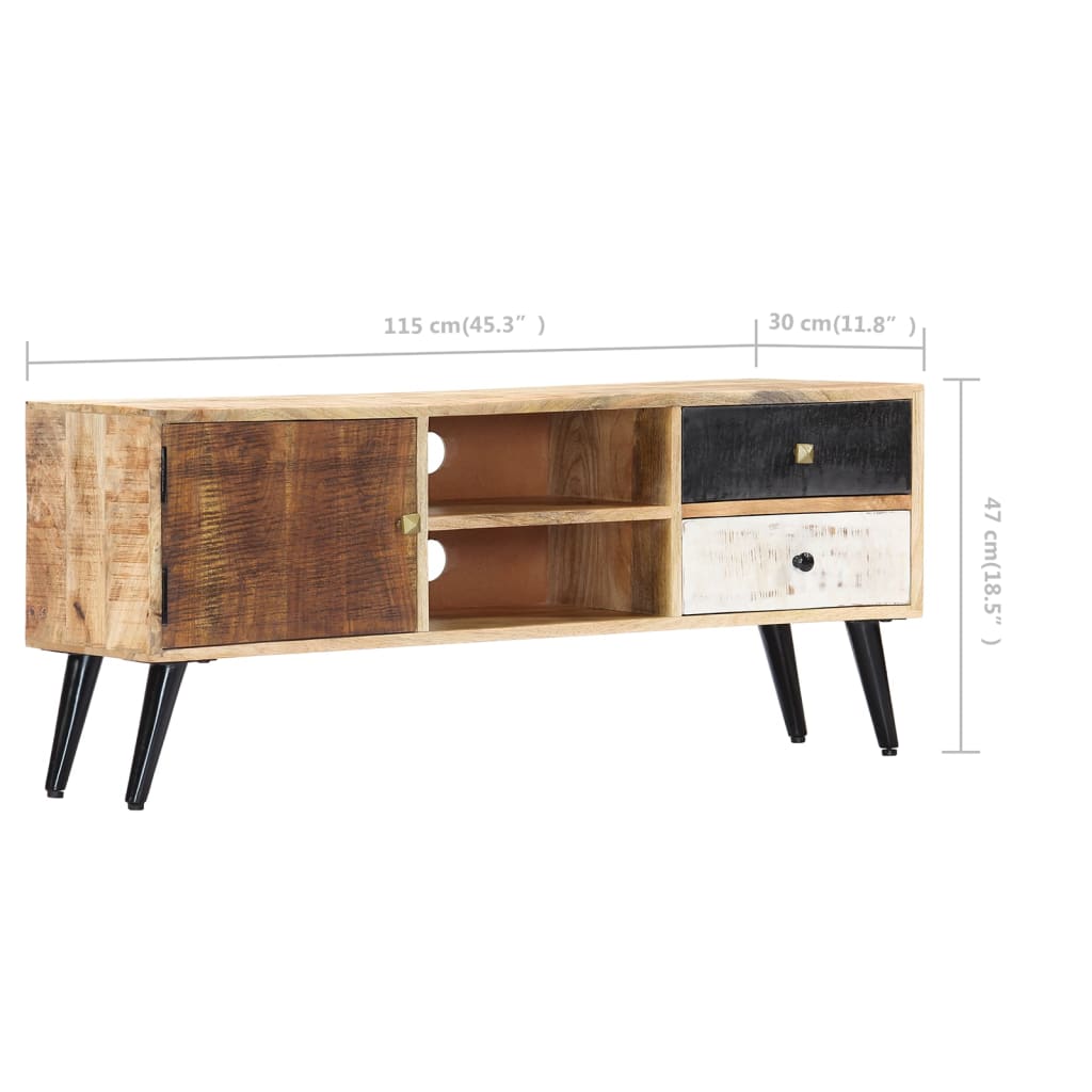 Mobile Porta TV 115x30x47 cm in Legno Massello di Mango | homemem39