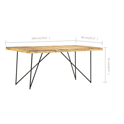 Tavolo da Pranzo 180x90x76 cm in Legno Massello di Mango | homemem39