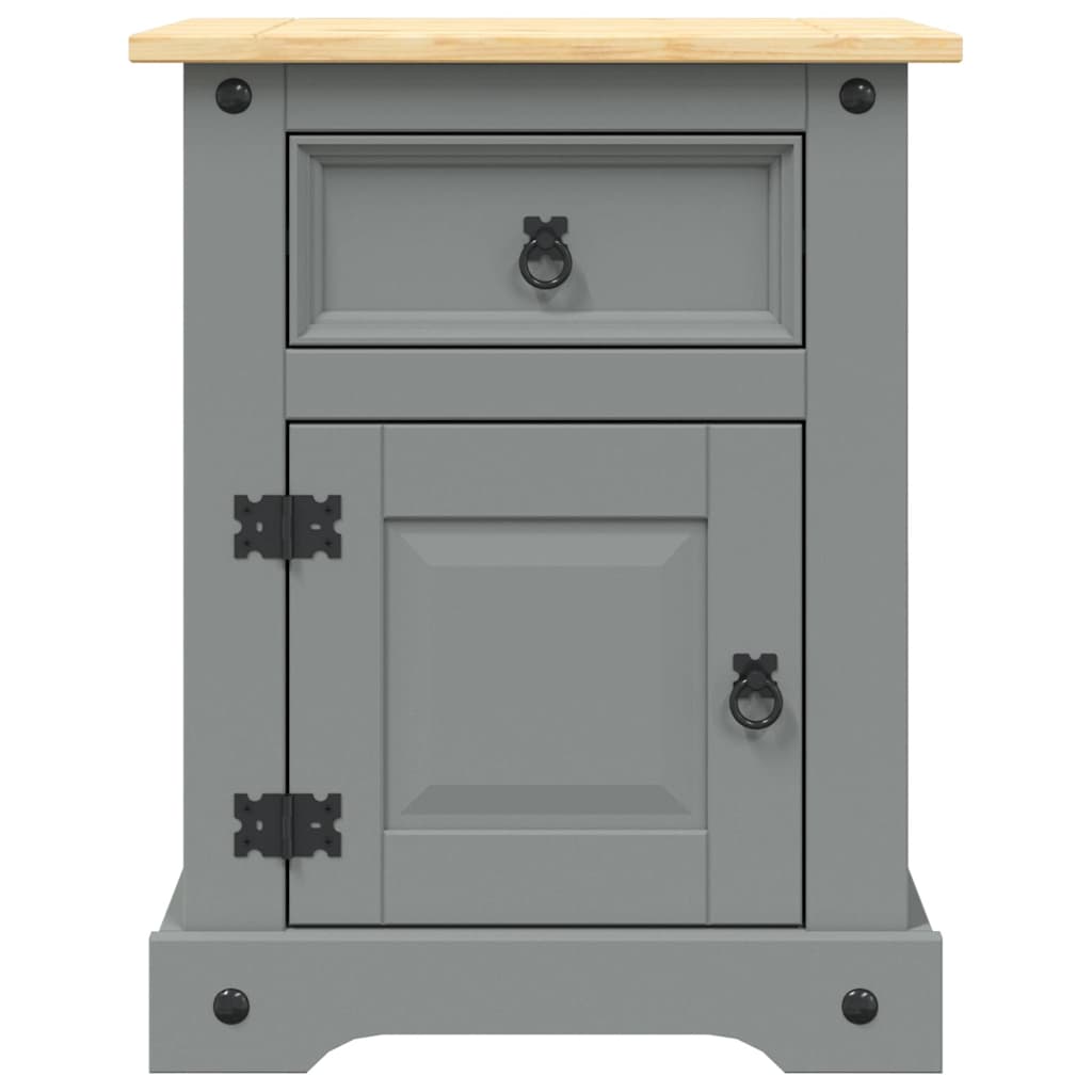 Comodino in Legno di Pino Messicano Corona Grigio 53x39x67 cm | homemem39