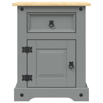 Comodino in Legno di Pino Messicano Corona Grigio 53x39x67 cm | homemem39