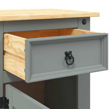 Comodino in Legno di Pino Messicano Corona Grigio 53x39x67 cm | homemem39