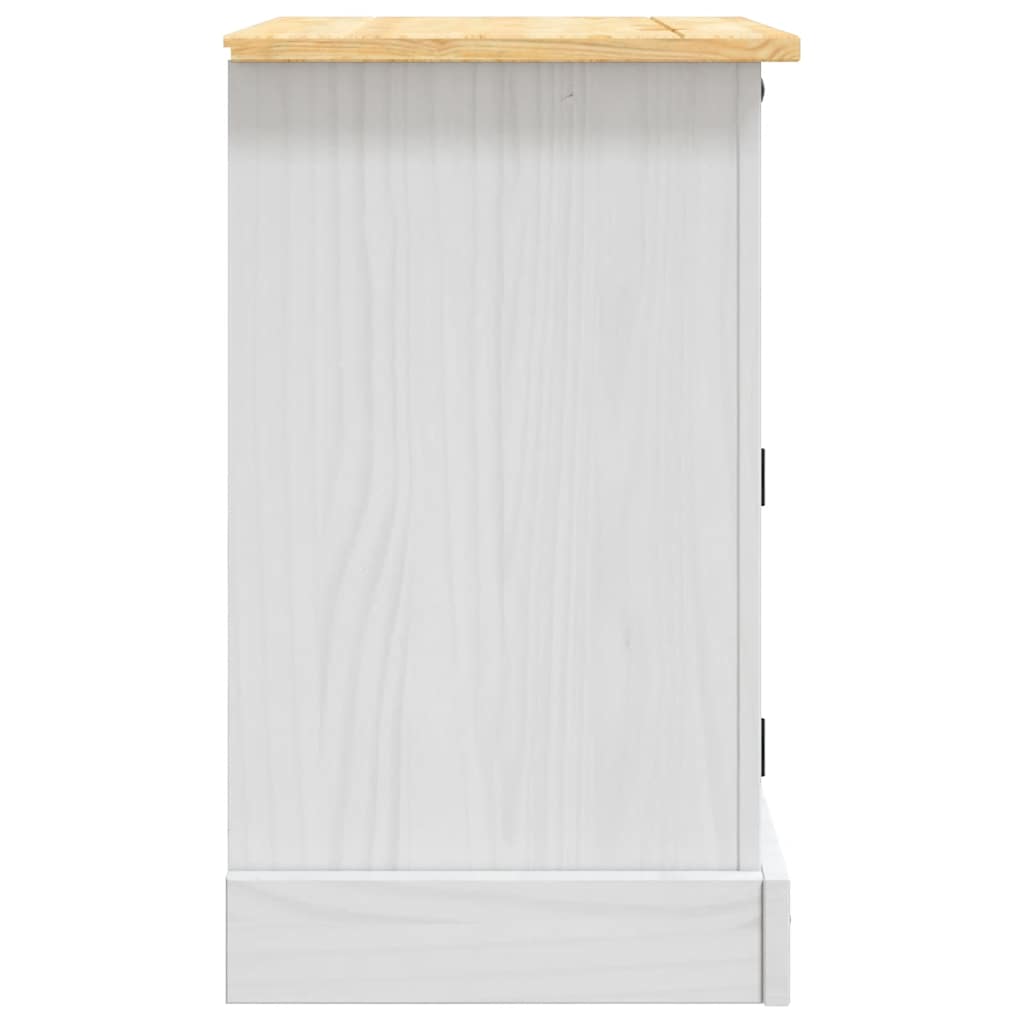 Comodino in Legno di Pino Messicano Corona Bianco 53x39x67 cm | homemem39