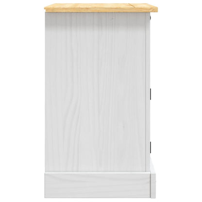 Comodino in Legno di Pino Messicano Corona Bianco 53x39x67 cm - homemem39