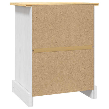 Comodino in Legno di Pino Messicano Corona Bianco 53x39x67 cm | homemem39