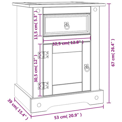 Comodino in Legno di Pino Messicano Corona Bianco 53x39x67 cm | homemem39
