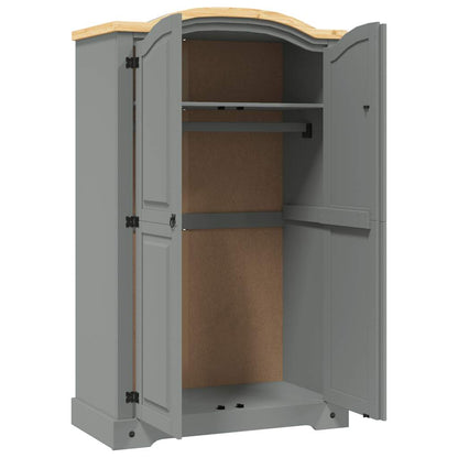vidaXL Armadio in Legno di Pino Messicano Corona 2 Ante Grigio - homemem39