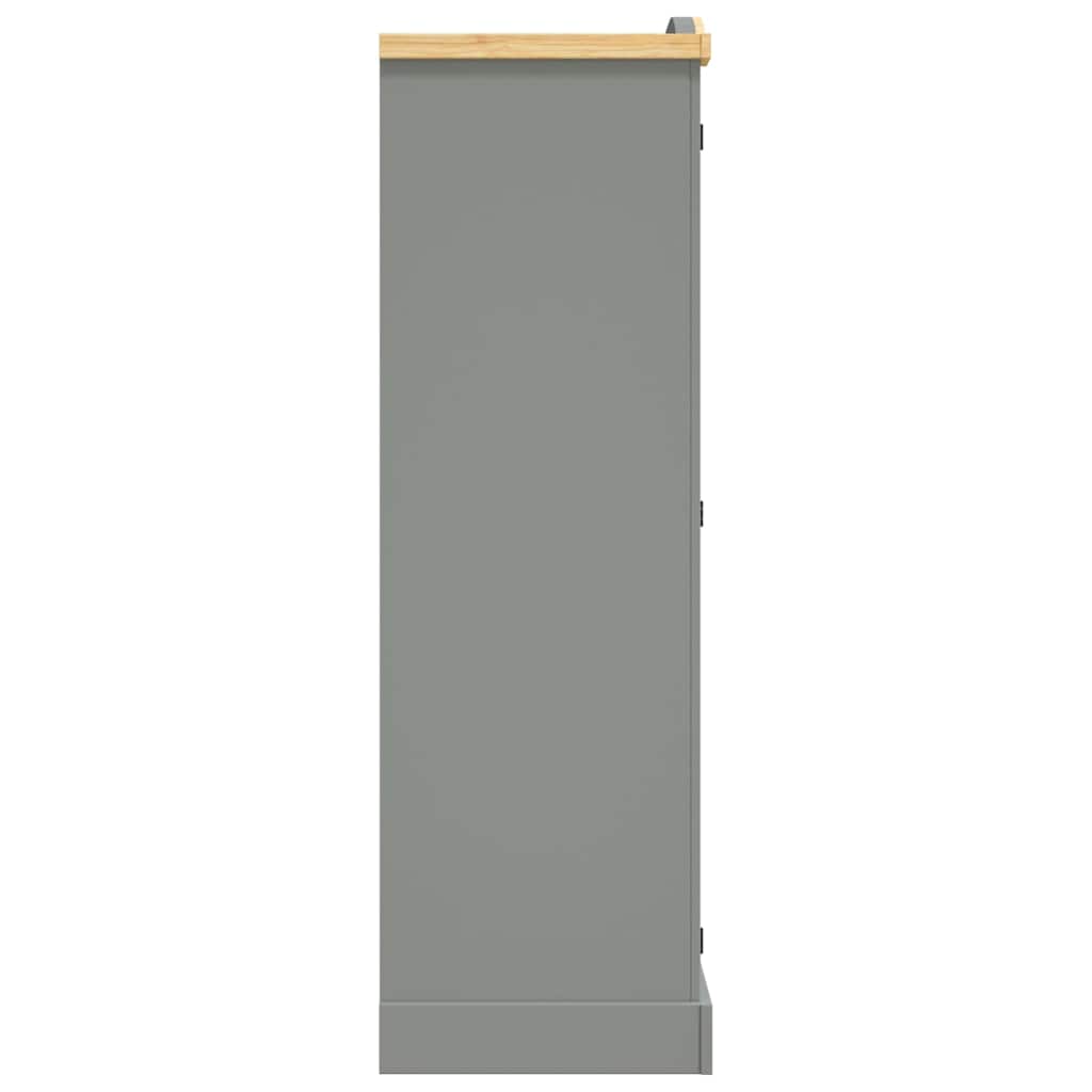 vidaXL Armadio in Legno di Pino Messicano Corona 3 Ante Grigio