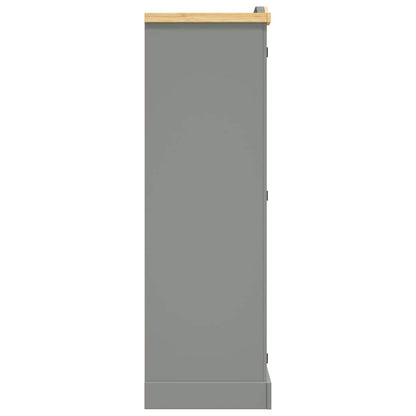 vidaXL Armadio in Legno di Pino Messicano Corona 3 Ante Grigio