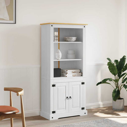 Credenza in Legno di Pino Messicano Corona Bianco 80x40x170 cm - homemem39